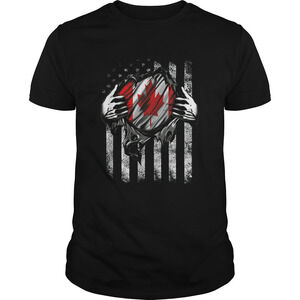 Canadian Blood Inside Me Canadian American Flag Shirt